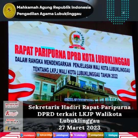 Sekretaris Hadiri Rapat Paripurna DPRD terkait LKJP Walikota Lubuklinggau 1