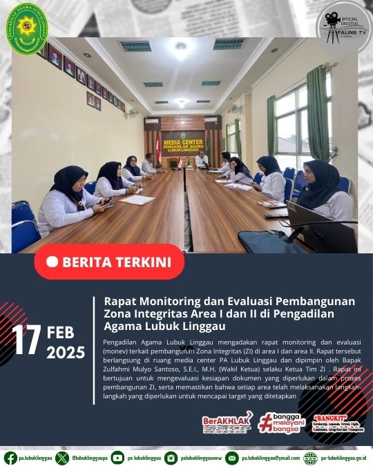 Rapat Monitoring dan Evaluasi Pembangunan Zona Integritas Area I dan II di Pengadilan Agama Lubuk Linggau (1).jpg