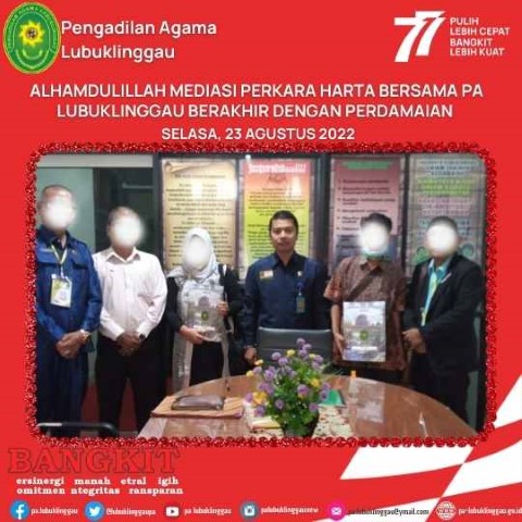 Alhamdulillah mediasi perkara harta bersama PA Lubuklinggau berakhir dengan perdamaian 1