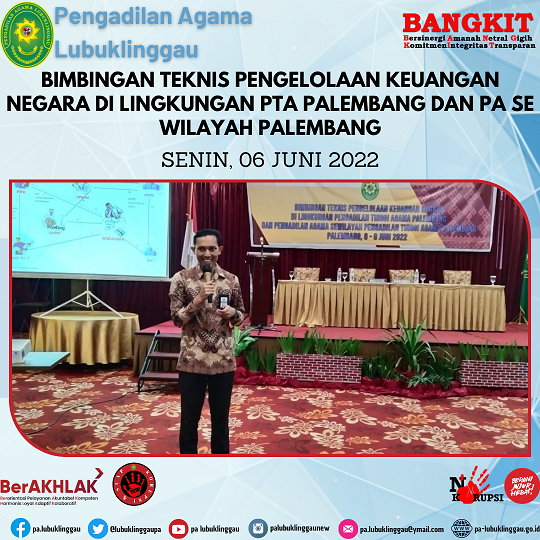 Bimbingan Teknis Pengelolaan Keuangan Negara Di Lingkungan PTA Palembang 1