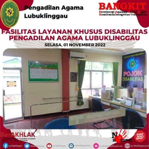 FASILITAS LAYANAN LOKET KHUSUS DISABILITAS PENGADILAN AGAMA LUBUKLINGGAU 2