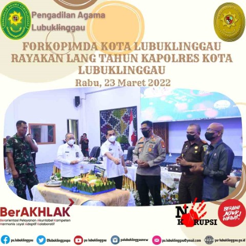 FORKOPIMDA KOTA LUBUKLINGGAU RAYAKAN LANG TAHUN KAPOLRES KOTA LUBUKLINGGAU 1