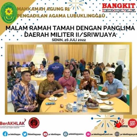 Malam Ramah Tamah dengan Panglima Daerah Militer IISriwijaya 1