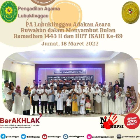 PA Lubuklinggau Adakan Acara Ruwahan dalam Menyambut Bulan Ramadhan 1443 H dan HUT IKAHI Ke 69 1