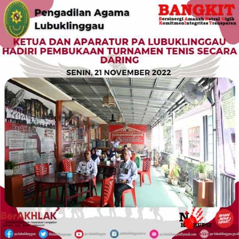 Pembukaan Turnamen Tenis secara daring 1