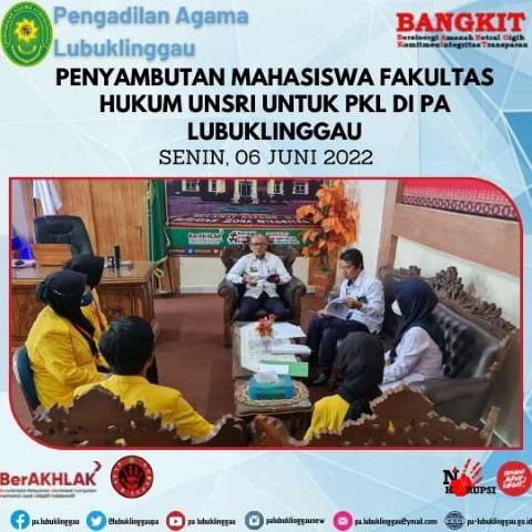 Penyambutan Mahasiswa Fakultas Hukum UNSRI untuk PKL Di PA Lubuklinggau 1