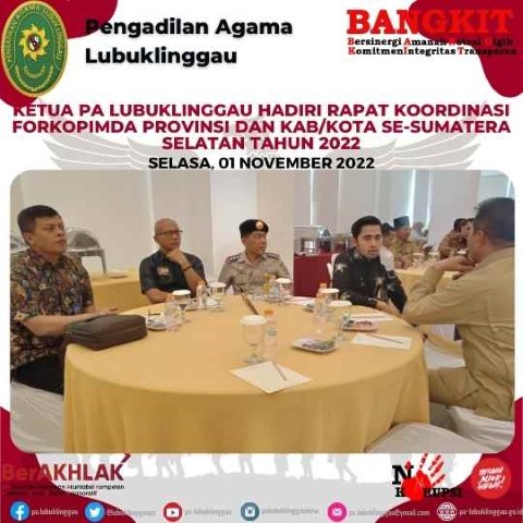 RAPAT KOORDINASI FORKOPIMDA PROVINSI DAN KABKOTA SE SUMATERA SELATAN TAHUN 2022 1