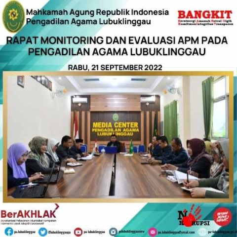 RAPAT MONITORING DAN EVALUASI APM PADA PENGADILAN AGAMA LUBUKLINGGAU 1