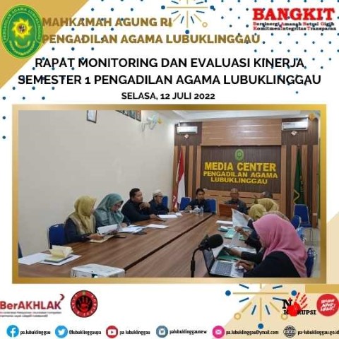 RAPAT MONITORING DAN EVALUASI KINERJA SEMESTER 1 PENGADILAN AGAMA LUBUKLINGGAU 1