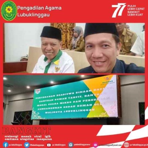 SEKRETARIS PA LUBUKLINGGAU MENGHADIRI ACARA pENYERAHAN bEASISWA BINAAN BAZNAS