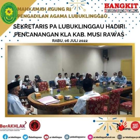 Sekretaris PA LUBUKLINGGAU hadiri Pencanangan KLA Kab. Musi Rawas 1