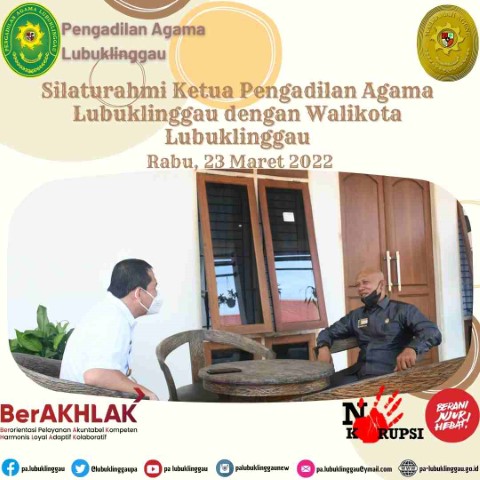 Silaturahmi Ketua Pengadilan Agama Lubuklinggau dengan Walikota Lubuklinggau 1