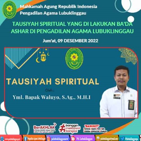 TAUSIYAH SPIRITUAL PA LUBUKLINGGAU 1
