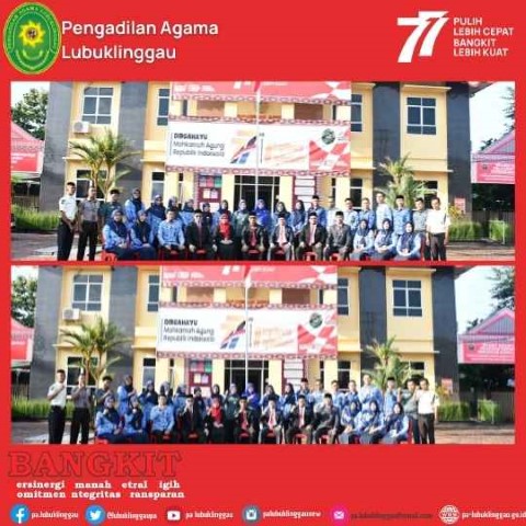 Upacara peringatan hari Kemerdekaan RI Ke 77 di Pengadilan Agama Lubuklinggau 1
