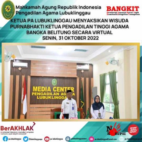  WISUDA PURNABHAKTI KETUA PENGADILAN TINGGI AGAMA BANGKA BELITUNG SECARA VIRTUAL 1