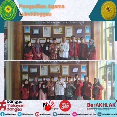 KETUA PENGADILAN AGAMA lubuklinggau MENYERAHKAN KEMBALI MAHASISWA PKL iain curup 3