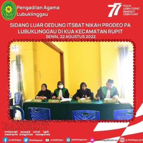 sidang luar gedung itsbat nikah prodeo PA Lubuklinggau di kua kecamatan rupit 1